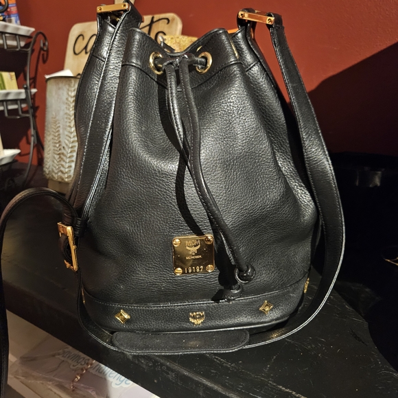 MCM Handbags - Black Leather Bucket Bag